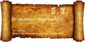 Brabander Napsugár névjegykártya